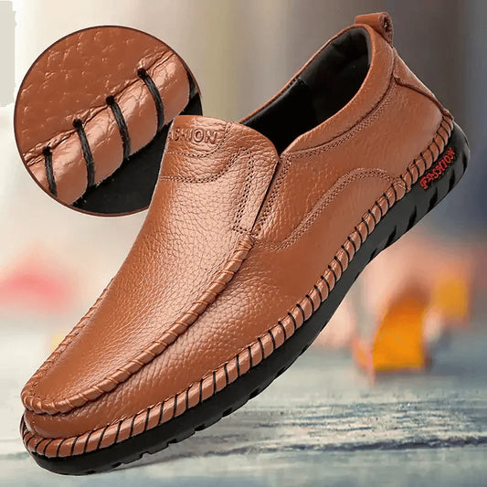 Chaussures en cuir décontractées et antidérapantes pour hommes