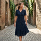 🔥DERNIER JOUR : 49 % DE RÉDUCTION🌞💃Robe midi à manches courtes et col en V, boutonnée, pour femme