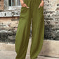 Pantalons Femme Unis avec Taille Élastique et Poches – Idéal pour le Quotidien