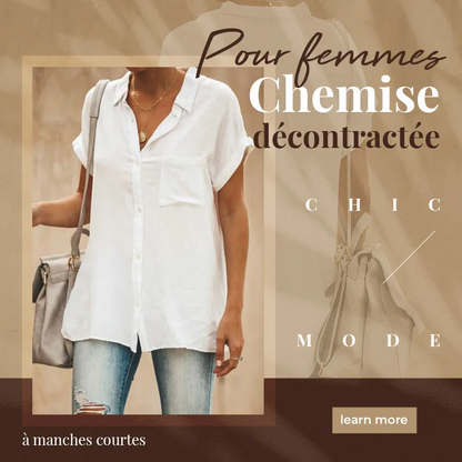 Chemise décontractée à manches courtes pour femmes