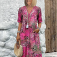 ⏳49% de réduction pour une durée limitée 🎁Robe midi à col en V imprimée Vivid pour femmes