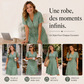 🔥DERNIER JOUR : 49 % DE RÉDUCTION🌞💃Robe midi à manches courtes et col en V, boutonnée, pour femme