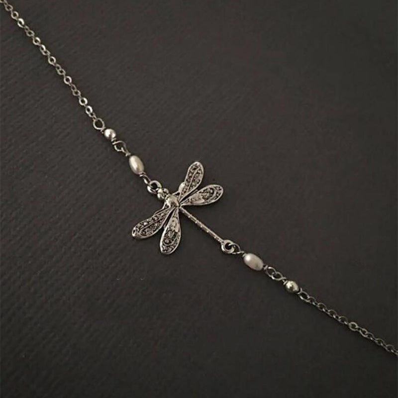 ✨BUY 1 GET 1 FREE TODAY✨SILVER DRAGONFLY ANKLET WITH BEAD