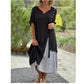 Robe asymétrique à manches courtes à manches courtes
