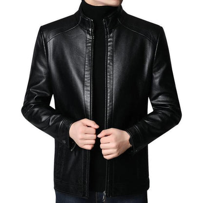 Le Meilleur Cadeau - Manteau Veste en Cuir Chaude Doublure Peluche pour Homme