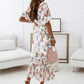 Nouveau style -Robe élégante décontractée à col en V et à motif floral