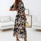 Nouveau style -Robe élégante décontractée à col en V et à motif floral