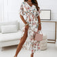 Nouveau style -Robe élégante décontractée à col en V et à motif floral