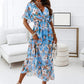 Nouveau style -Robe élégante décontractée à col en V et à motif floral