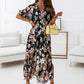 Nouveau style -Robe élégante décontractée à col en V et à motif floral