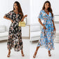 Nouveau style -Robe élégante décontractée à col en V et à motif floral