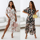 Nouveau style -Robe élégante décontractée à col en V et à motif floral