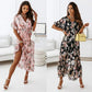 Nouveau style -Robe élégante décontractée à col en V et à motif floral