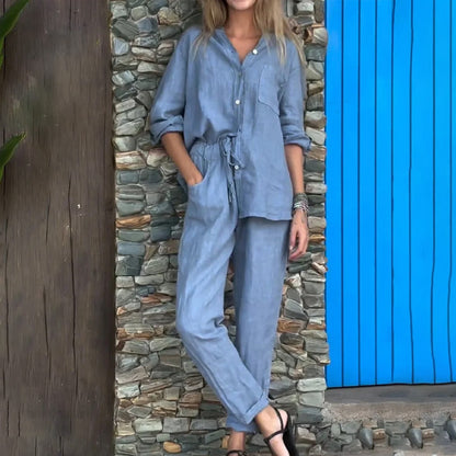 🌈48% de réduction 💞Ensemble 2 pièces en coton et lin pour femmes, grande taille