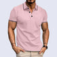 T-shirt Décontracté à Col en V et Manches Courtes à Revers de la Mode pour Hommes