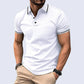 T-shirt Décontracté à Col en V et Manches Courtes à Revers de la Mode pour Hommes