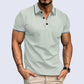 T-shirt Décontracté à Col en V et Manches Courtes à Revers de la Mode pour Hommes