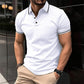 T-shirt Décontracté à Col en V et Manches Courtes à Revers de la Mode pour Hommes