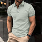 T-shirt Décontracté à Col en V et Manches Courtes à Revers de la Mode pour Hommes