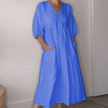 Robe décontractée pour femmes à décolleté en V