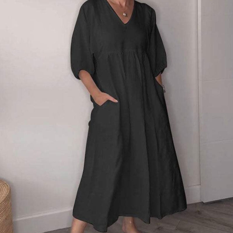 Robe décontractée pour femmes à décolleté en V