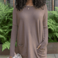 Pull-robe à manches longues avec trou de pouce
