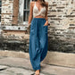 Pantalons Femme Unis avec Taille Élastique et Poches – Idéal pour le Quotidien