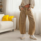 LIVRAISON GRATUITE - Pantalon à Jambes Amples et Taille Mi-Haute pour Femme