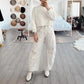 LIVRAISON GRATUITE - Pantalon à Jambes Amples et Taille Mi-Haute pour Femme
