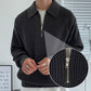 Pull ample décontracté à demi-fermeture éclair de couleur unie pour hommes