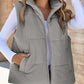 Gilet en duvet épais de couleur unie pour femmes avec poches pour plus de chaleur