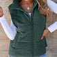 Gilet en duvet épais de couleur unie pour femmes avec poches pour plus de chaleur