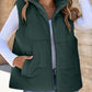 Gilet en duvet épais de couleur unie pour femmes avec poches pour plus de chaleur