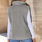 Gilet en duvet épais de couleur unie pour femmes avec poches pour plus de chaleur