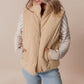 Gilet en duvet épais de couleur unie pour femmes avec poches pour plus de chaleur