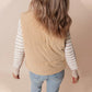 Gilet en duvet épais de couleur unie pour femmes avec poches pour plus de chaleur