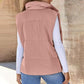 Gilet en duvet épais de couleur unie pour femmes avec poches pour plus de chaleur