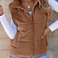 Gilet en duvet épais de couleur unie pour femmes avec poches pour plus de chaleur