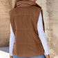 Gilet en duvet épais de couleur unie pour femmes avec poches pour plus de chaleur