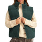 Gilet en duvet épais de couleur unie pour femmes avec poches pour plus de chaleur