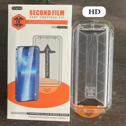 Protection d'écran en verre trempé 4K HD/Anti-Peeping avec élimination automatique de la poussière pour iPhone