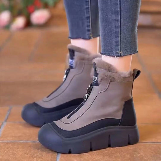 Bottes de neige à fermeture éclair pour femmes, imperméables et antidérapantes