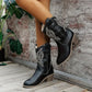 Bottes en cuir hautes et confortables pour femmes, rétro, antidérapantes et imperméables