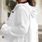 Shacket Femme Oversized à Capuche en Côtelé Boutonnée