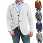 [ Meilleur cadeau pour lui ] 🍂Veste à col en maille unie à manches longues pour homme