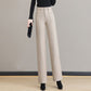 [Cadeau pour elle] Pantalon droit thermique à taille haute pour femme