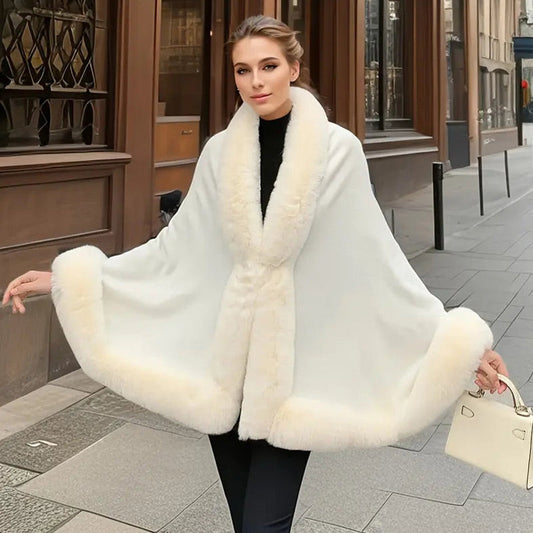 Châle Poncho duveteux pour femmes