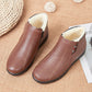 Bottines courtes en peluche avec semelles douces et chaudes