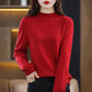 Chandail pour dames, couleur unie, col haut et ample, avec tempérament