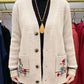 Cardigan Tricoté Ample avec Double Poches pour Femme